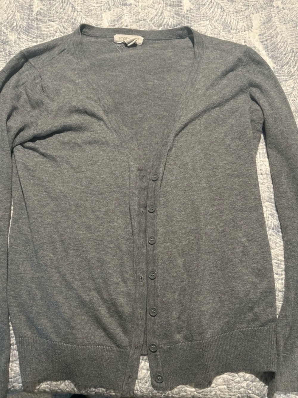 Grey Button-Front Sweater Cardigan